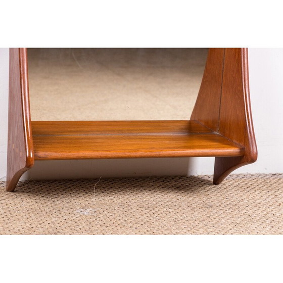Image 1 of Vintage teak and glass wall mirror by Pedersen and Hansen, Denmark 1960