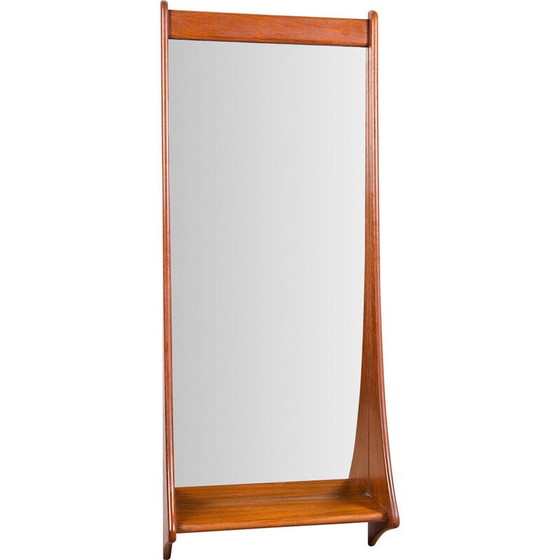 Image 1 of Vintage teak and glass wall mirror by Pedersen and Hansen, Denmark 1960