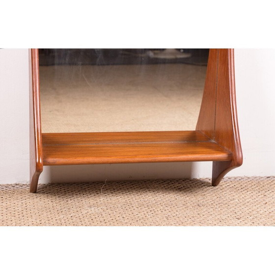 Image 1 of Vintage teak and glass wall mirror by Pedersen and Hansen, Denmark 1960