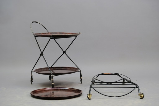 Mid-Century Rosewood Bar Cart by Nybro, 1950s