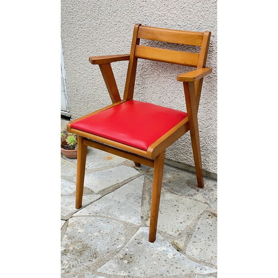 Image 1 of Vintage office armchair with compass legs, 1950