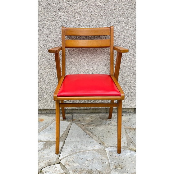 Image 1 of Vintage office armchair with compass legs, 1950