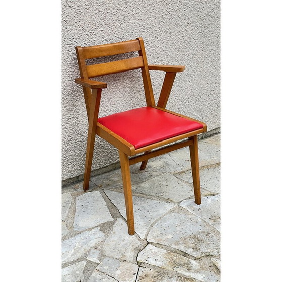 Image 1 of Vintage office armchair with compass legs, 1950