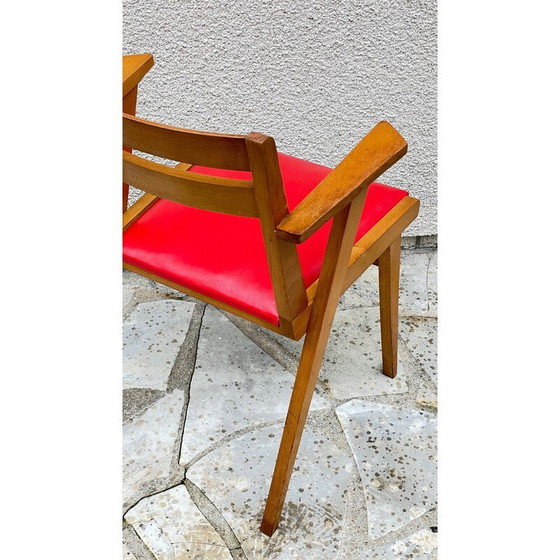 Image 1 of Vintage office armchair with compass legs, 1950