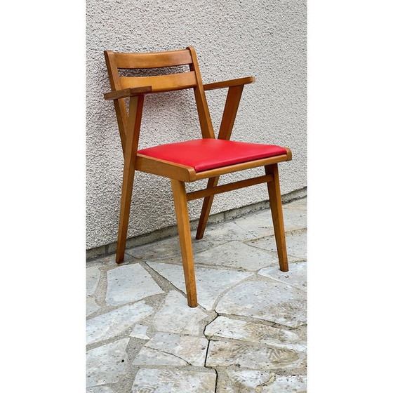 Image 1 of Vintage office armchair with compass legs, 1950