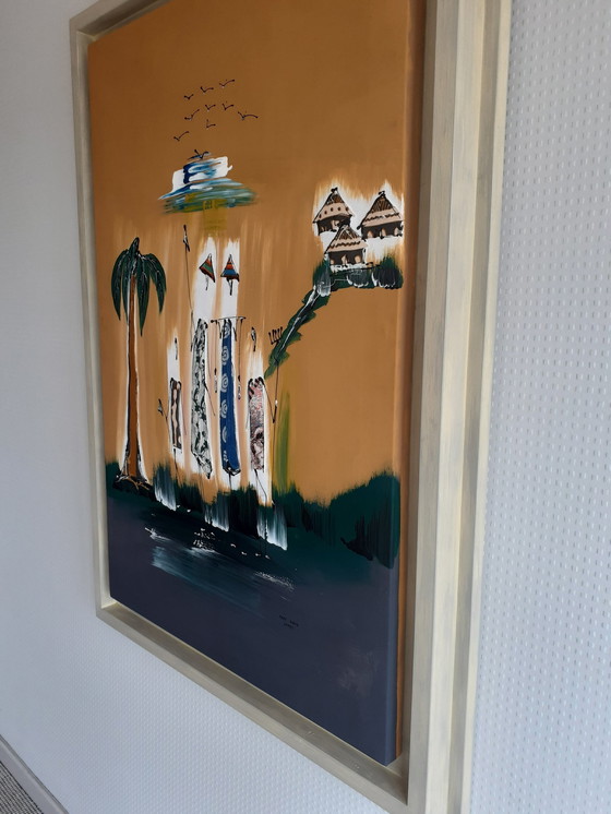 Image 1 of African Painting With Frame