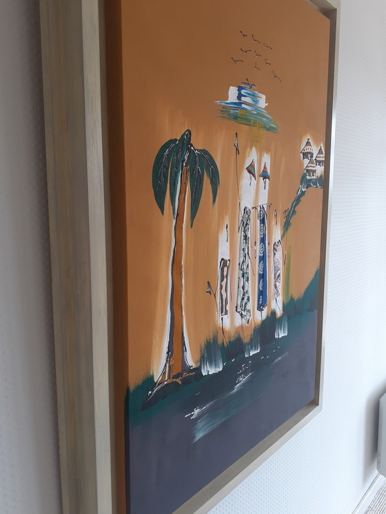 Image 1 of African Painting With Frame