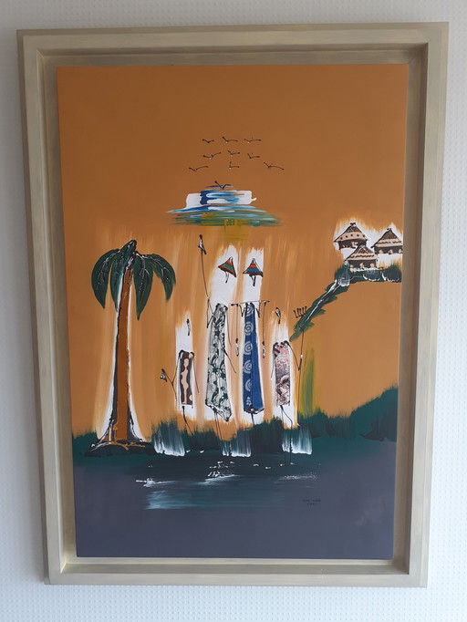 African Painting With Frame