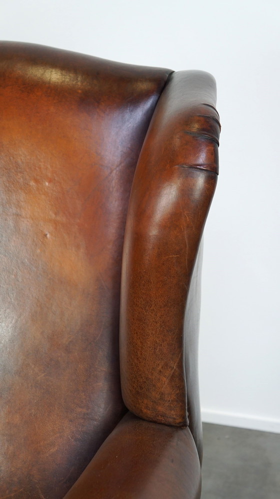 Image 1 of Large sheep leather ear armchair