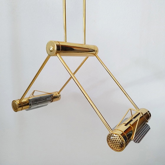 Image 1 of 1970s Gorgeous Pendant Lamp in Brass by Cattaneo. Made in Italy