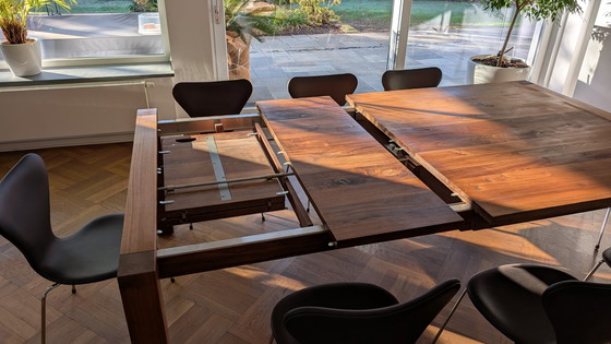 Image 1 of Solid walnut dining table extendable- Scholtissek 140 X 140 Cm (Max 230 Cm)