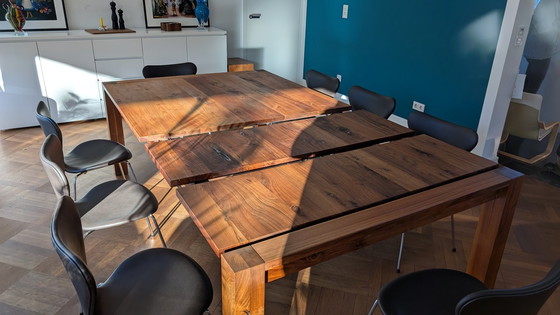 Image 1 of Solid walnut dining table extendable- Scholtissek 140 X 140 Cm (Max 230 Cm)