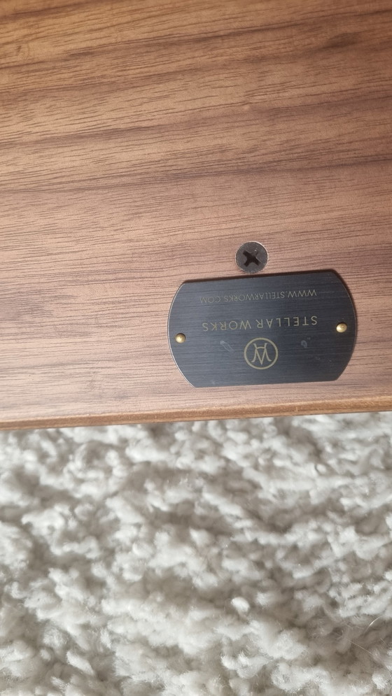 Image 1 of Sedia multiuso Stellar Works 1 x pelle nera/legno di noce