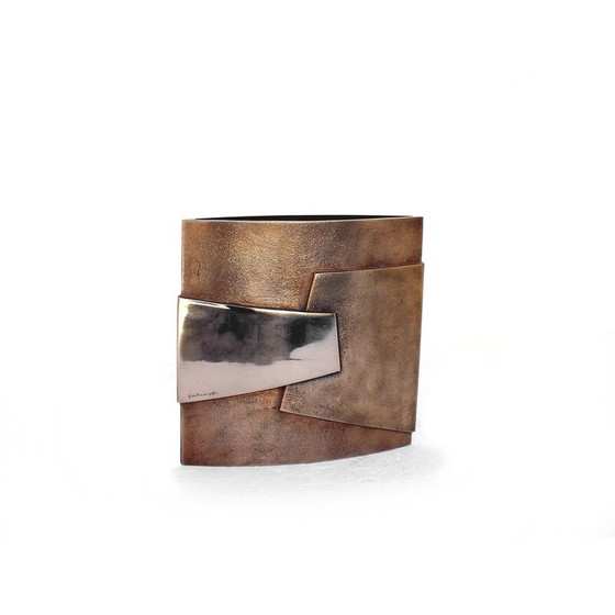 Image 1 of Vintage bronze vase abstract art by Esa Fedrigolli for Esart Italy, 1980