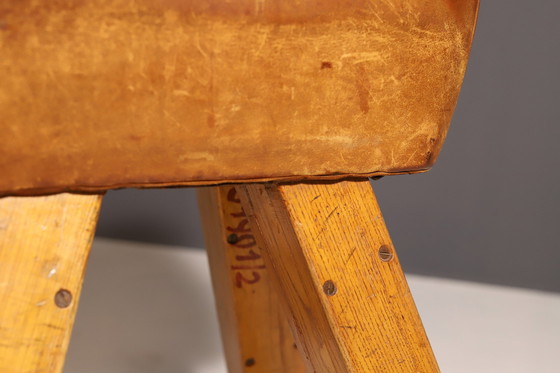 Image 1 of Gymnastic Leather Pommel Horse, Czechoslovakia, 1950’S