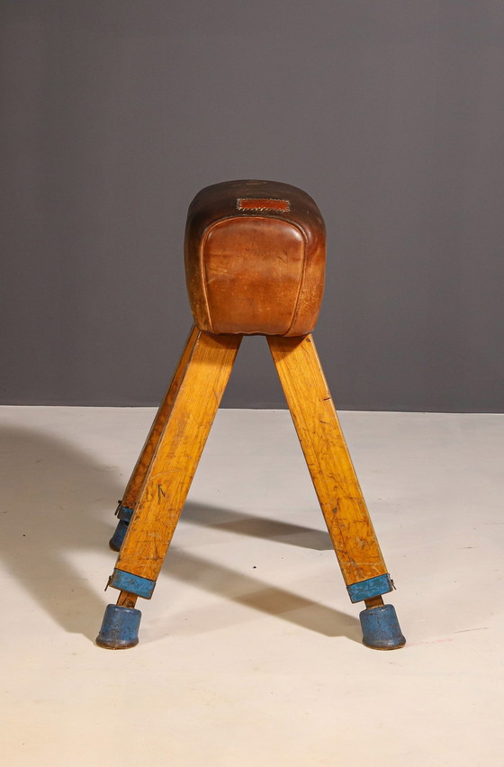 Image 1 of Gymnastic Leather Pommel Horse, Czechoslovakia, 1950’S