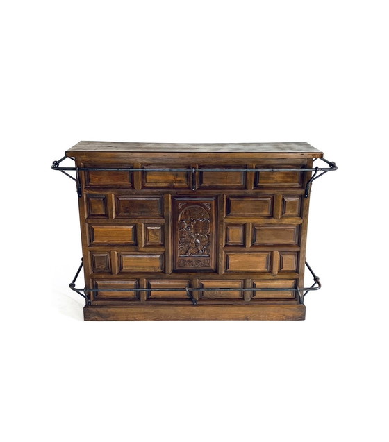 Image 1 of Brutalist Bar + Barstools '50