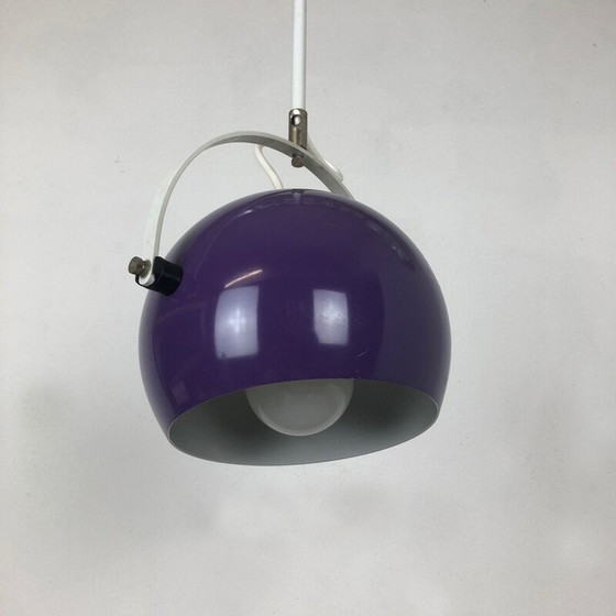 Image 1 of Lampada a sospensione vintage regolabile Pop Art Panton con faretto viola, Germania anni '70