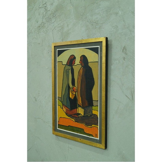 Image 1 of Scandinavian modernist gouache painting by Waldemar Marberg, 1953