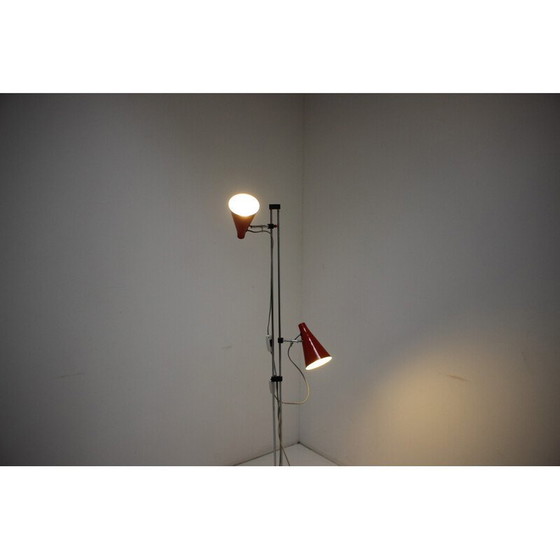 Image 1 of Lampada da terra rossa vintage di Lidokov, Cecoslovacchia, anni '60