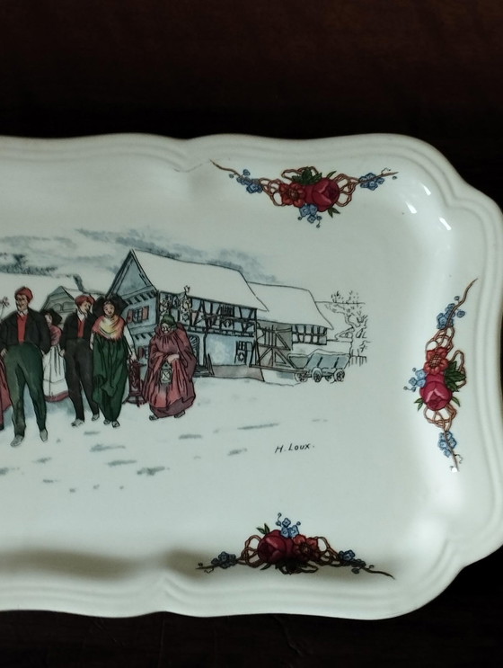 Image 1 of Décor Obernai Earthenware Cake Dish - Faïenceries Sarreguemines