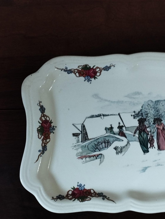 Image 1 of Décor Obernai Earthenware Cake Dish - Faïenceries Sarreguemines