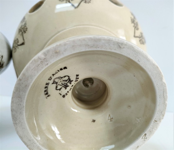 Image 1 of Three Ceramic Bulb Stations Saint Uze Early 20th century