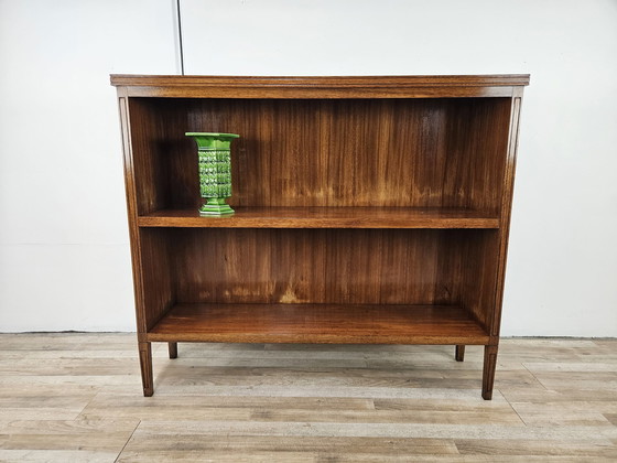 Image 1 of Walnut Feather Bookcase From The 1940S