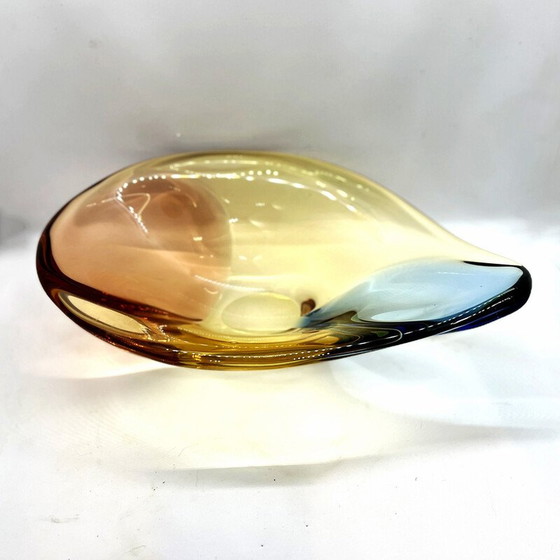 Image 1 of Vintage organic glass dish by H. Machovska for Mstišov, Czechoslovakia 1960