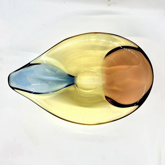 Image 1 of Vintage organic glass dish by H. Machovska for Mstišov, Czechoslovakia 1960
