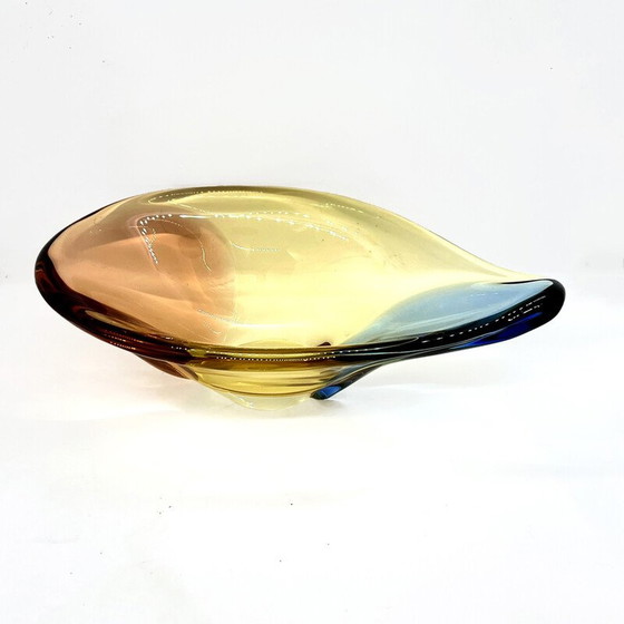 Image 1 of Vintage organic glass dish by H. Machovska for Mstišov, Czechoslovakia 1960