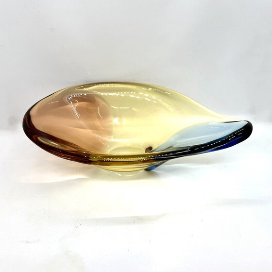 Image 1 of Vintage organic glass dish by H. Machovska for Mstišov, Czechoslovakia 1960