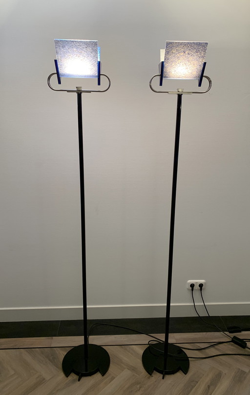 Pair of Triana floor lamps designed by P.King & S.Miranda for Arteluce Italy 1980's