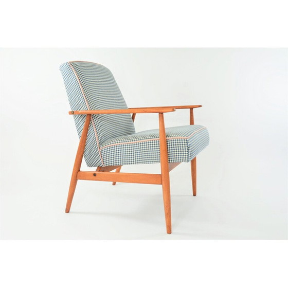 Image 1 of Vintage armchair Fox houndstooth blue