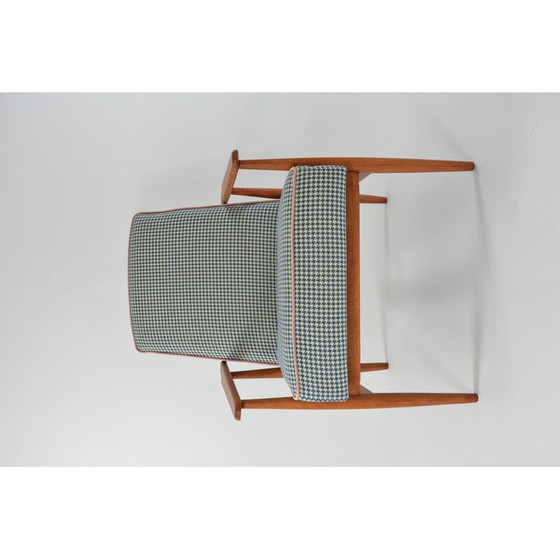 Image 1 of Vintage armchair Fox houndstooth blue