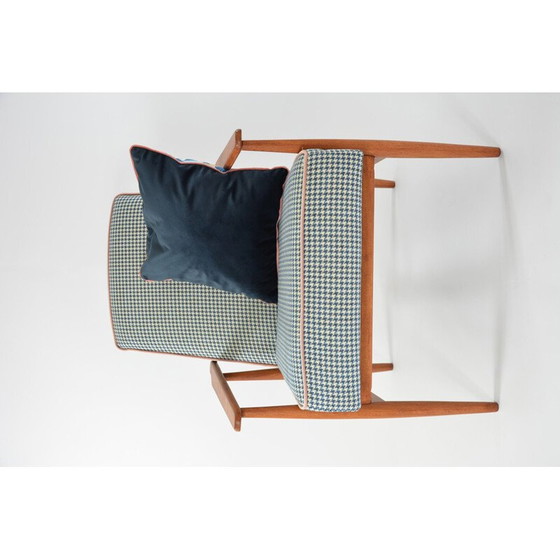 Image 1 of Vintage armchair Fox houndstooth blue