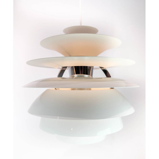 Vintage PH Snowball hanging lamp with white lacquered shades by Poul Henningsen for Louis Poulsen