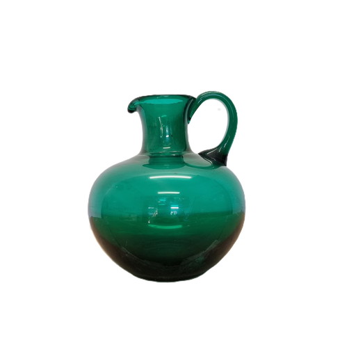 Antique Green Glass Water Jug, Circa 1900