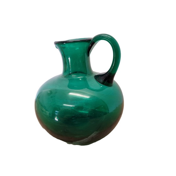 Image 1 of Antique Green Glass Water Jug, Circa 1900