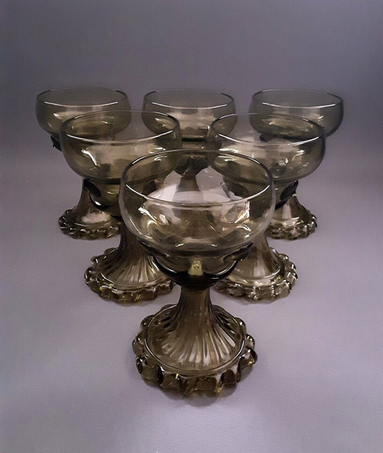 Image 1 of 6X Antique Villeroy & Boch wine glasses from around 1860!