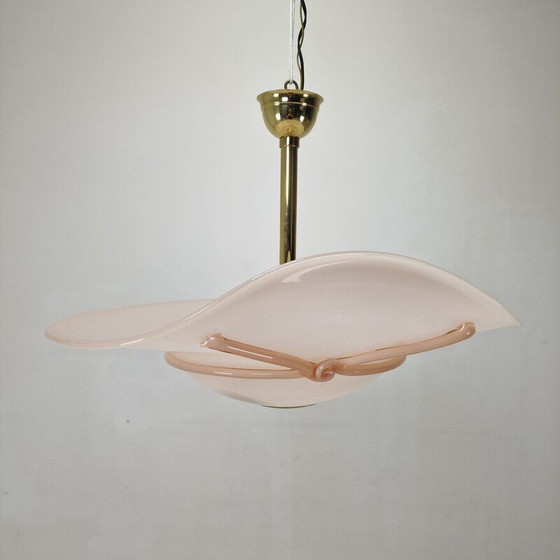 Image 1 of Pair of vintage table lamps with Murano glass pendant lamp, Italy 1970