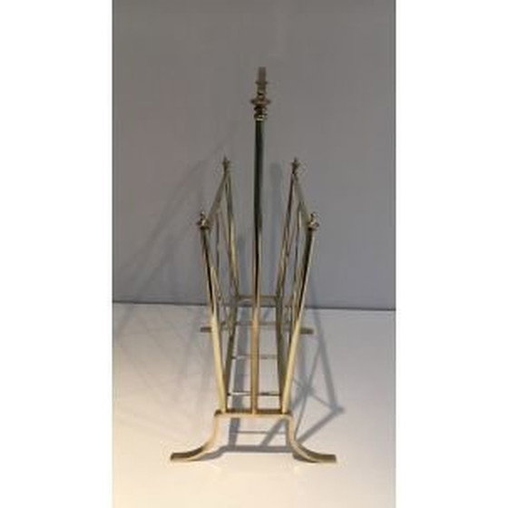 Image 1 of Vintage Neoclassical brass magazine rack, 1940