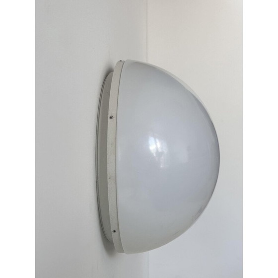 Image 1 of Pair of vintage metal and opaline perspex wall lamp, Germany 1970