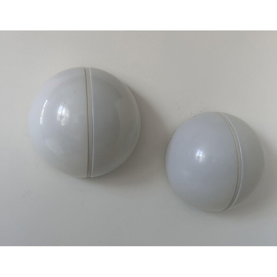 Image 1 of Pair of vintage metal and opaline perspex wall lamp, Germany 1970