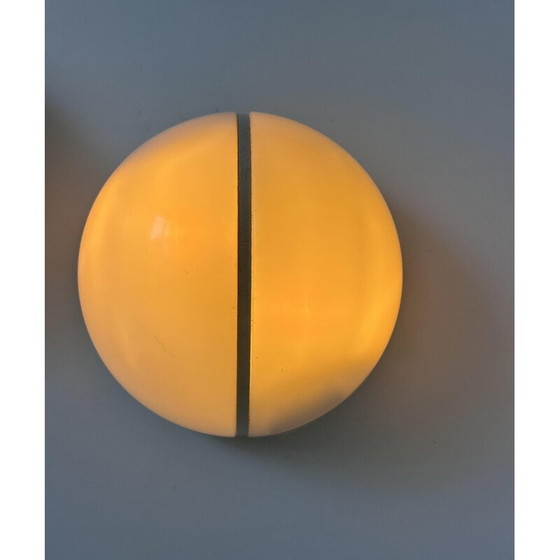 Image 1 of Pair of vintage metal and opaline perspex wall lamp, Germany 1970