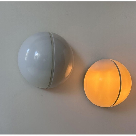 Image 1 of Pair of vintage metal and opaline perspex wall lamp, Germany 1970