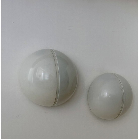 Image 1 of Pair of vintage metal and opaline perspex wall lamp, Germany 1970