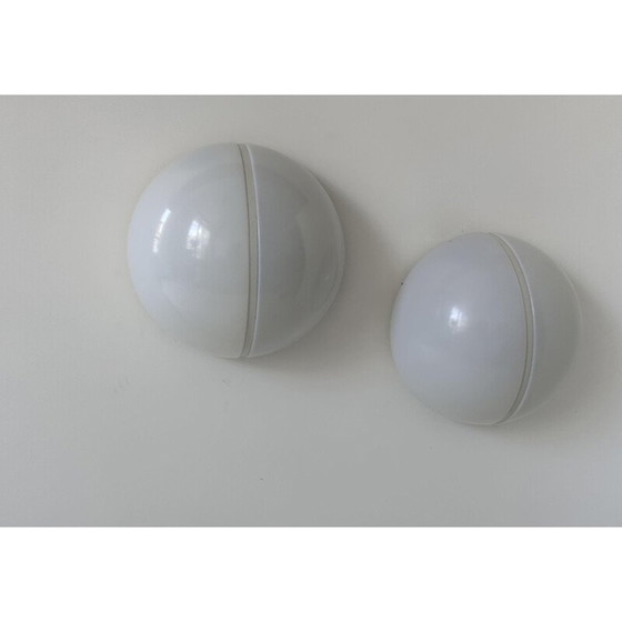 Image 1 of Pair of vintage metal and opaline perspex wall lamp, Germany 1970