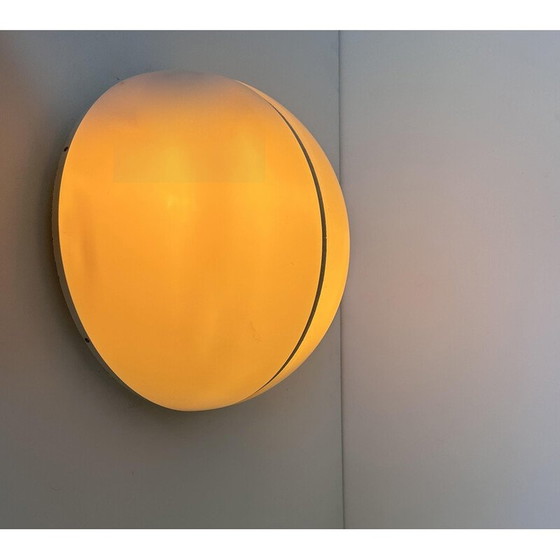 Image 1 of Pair of vintage metal and opaline perspex wall lamp, Germany 1970