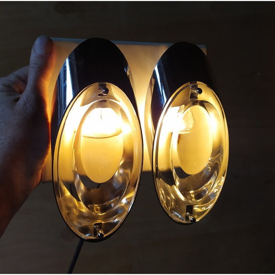 Image 1 of Pair of vintage wall lamps by Oscar Torlasco for Stilkronen, 1970s